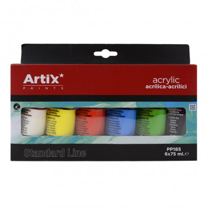 1 lot de 5 tubes de peinture 75ml minimum (noir et blanc + couleurs primaires) 