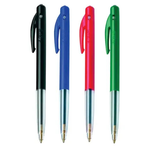 Stylos à bille 4 couleurs (bleu, vert, noir, rouge)