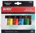 [6949905294173] 1 lot de 5 tubes de peinture 75ml minimum (noir et blanc + couleurs primaires) 