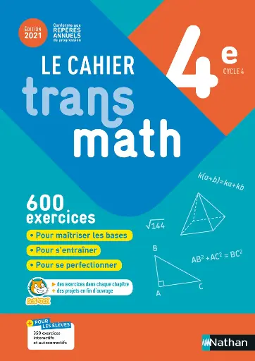 [9782091729367] Le cahier Transmath quatrième - 2021 